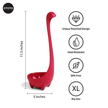 OTOTO The Original Nessie Ladle - Soup Ladle, Funny Gadgets, Loch Ness design, Cooking Gifts for Mom...