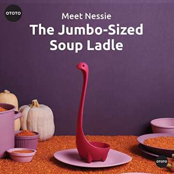 OTOTO The Original Nessie Ladle - Soup Ladle, Funny Gadgets, Loch Ness design, Cooking Gifts for Mom - Cute and Practical Kitchen Utensils - Unique Gifts for Women