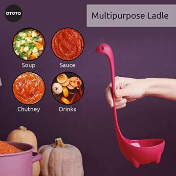 OTOTO The Original Nessie Ladle - Soup Ladle, Funny Gadgets, Loch Ness design, Cooking Gifts for Mom - Cute and Practical Kitchen Utensils - Unique Gifts for Women