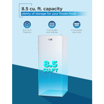 BLACK+DECKER 8.5 Cu. Ft. Upright Freezer - Mechanical Control with 3 Shelves and Manual Defrost