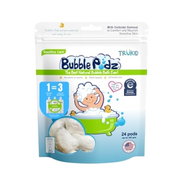 TruKid Bubble Podz Bubble Bath for Baby & Kids, NEA-Accepted for Eczema, Gentle Refreshing Colloidal...