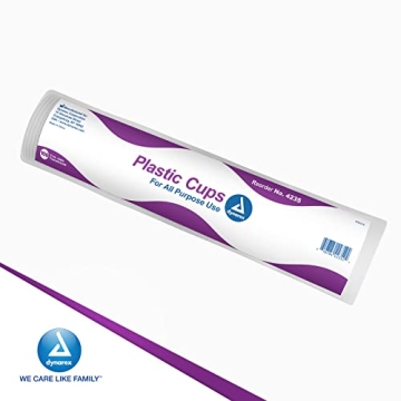 Dynarex Disposable Clear Drinking Cups - Single Use Plastic Cups for Office, Hospital, Clinic - with Rolled Rim, Ribbed Center - 3oz, Bulk Supplies Box of 100