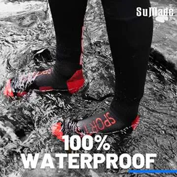 SuMade Long Waterproof Hiking Socks Knee High, Women Youth Golf Socks Summer Windproof Moisture Wicking Fishing Hunting Socks Liners 1 Pair (Black,X-Small)