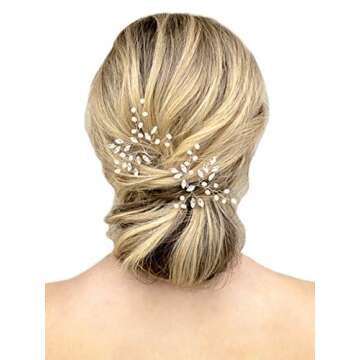 Unicra Wedding Hair Pins Set - Decorative Bridal Hair Accessories Pack of 2