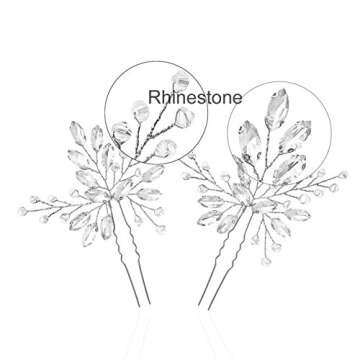 Elegant Unicra Silver Hair Pins for Weddings and Bridesmaids