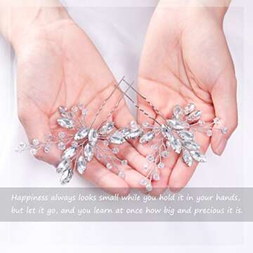 Elegant Unicra Silver Hair Pins for Weddings and Bridesmaids