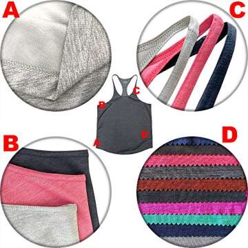 Muscle Cmdr Men's 3 Pack Stringer Tank Tops - Y-Back Gym Fitness Workout Tops (Black, Grey, Blue)