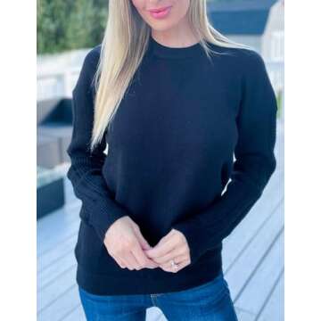 Zeagoo Cute Sweaters for Women Trendy Fashion 2023 Chunky Crewneck Warm Long Sleeve Tops Cozy Winter...