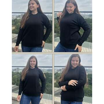 Zeagoo Cute Sweaters for Women Trendy Fashion 2023 Chunky Crewneck Warm Long Sleeve Tops Cozy Winter Pullover Sweater Jumper Black S