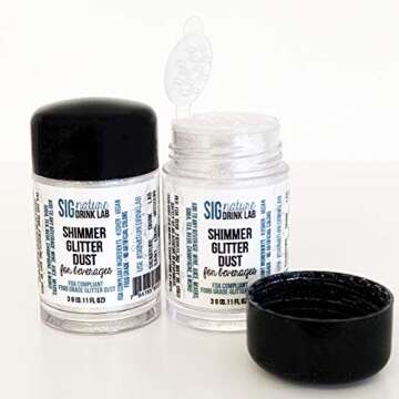 Edible Glitter for Drinks • Shiny Silver Glitter, Shimmer Beverage Dust for Cocktails, Beer, Wine and More - Original Silver - 3 gram Shaker