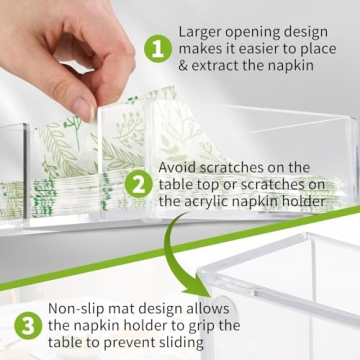 Cocktail Napkin Holder Set 2 Pack Durable Acrylic Style