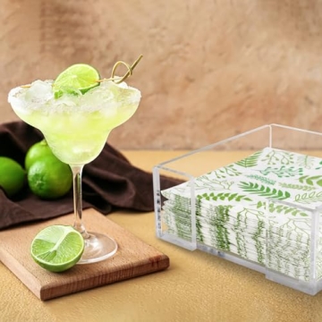 Cocktail Napkin Holder Set 2 Pack Durable Acrylic Style