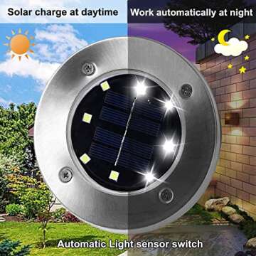 Rayolon Solar Ground Lights, Waterproof Solar Garden Lights, Upgraded Outdoor Garden Waterproof Brig...