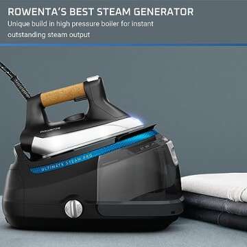 Rowenta, Iron, Ultimate Steam Pro Stainless Steel Soleplate Professional Steam Station for Clothes, ...