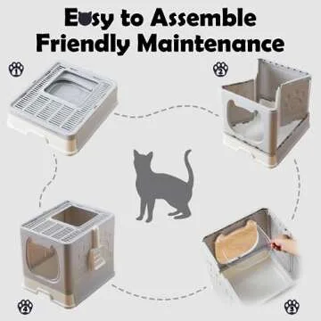 Vealind Top Entry Cat Litter Box with Sifting Lid