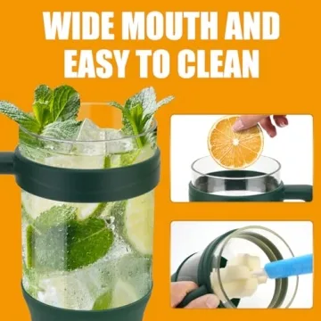 Tronco 32oz Glass Tumbler Leakproof BPA Free Dishwasher Safe