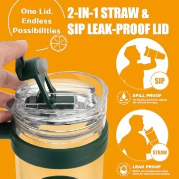 Tronco 32oz Glass Tumbler Leakproof BPA Free Dishwasher Safe