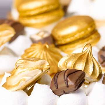 NiHome Edible Food-Grade Glitter Powder Glimmer Luster Dust Metallic Fancy Food Decorating Sprinkle Glimmery Dust for Drink Wine Beverage Cake Bakery Vegan Allergen-Free (Sunlit, 0.35oz/ 10g)