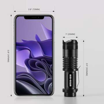 HinsGEAR 2 Pack Red Flashlight LED Single Mode Light 1 Mode LED Torch Scalable Red Light Flashlight for Astronomy Aviation Night Observation