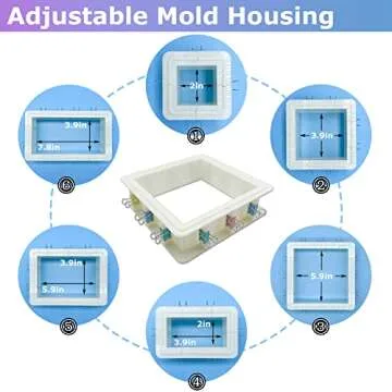 Nomanak 2-Pack Adjustable Mold-Housing for Silicone Molds-Making - Silicone Molds, Mold Making Silicone Rubber, Mold Housing Kit, Housing Frame for DIY Candle Molds, Soap Molds Making, Resin Molds.
