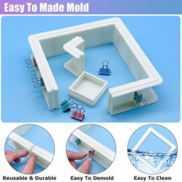 Nomanak 2-Pack Adjustable Mold-Housing for Silicone Molds-Making - Silicone Molds, Mold Making Silicone Rubber, Mold Housing Kit, Housing Frame for DIY Candle Molds, Soap Molds Making, Resin Molds.