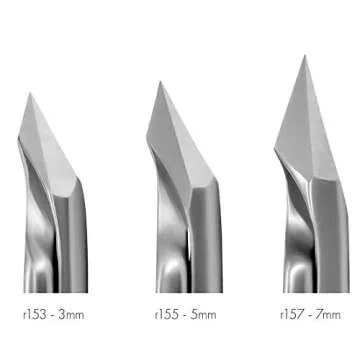 GERMANIKURE Tapered Professional Cuticle Trimmer - 1/2 Half Jaw Nipper - Ethically Made in Germany - FINOX Stainless Steel Sharp Cuticle Remover in Leather Case – Manicure Tool, r155, 5mm