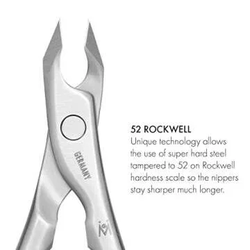 GERMANIKURE Tapered Professional Cuticle Trimmer - 1/2 Half Jaw Nipper - Ethically Made in Germany - FINOX Stainless Steel Sharp Cuticle Remover in Leather Case – Manicure Tool, r155, 5mm