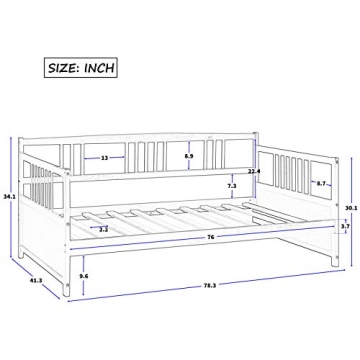 Stylish Merax Daybed Twin Bed with Wooden Support