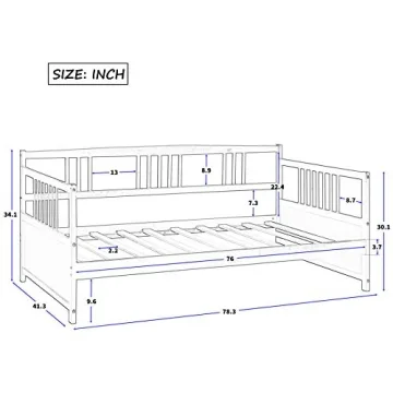Stylish Merax Daybed Twin Bed with Wooden Support