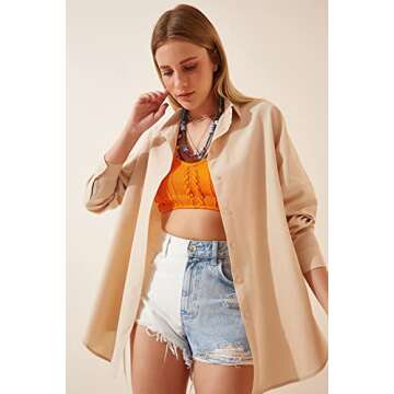 BIG DART Oversized Button Down Shirts for Women, Dressy Casual Long Sleeve Blouses Summer Tops Tunic...