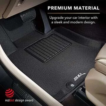 3D MAXpider Custom Fit Kagu Floor Mat (Black) Compatible with Tesla Model X Non-folding 6-Seat 2016-2021 - Full Set