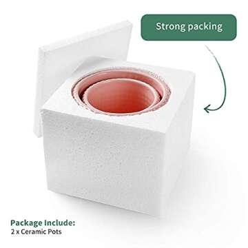 POTEY Pink Ceramic Vintage Style Hobnail Patterned Planter Pots 6 and 5 Inch Containers with Watering Drain Plug for Indoor Succulent Plants or Flowers