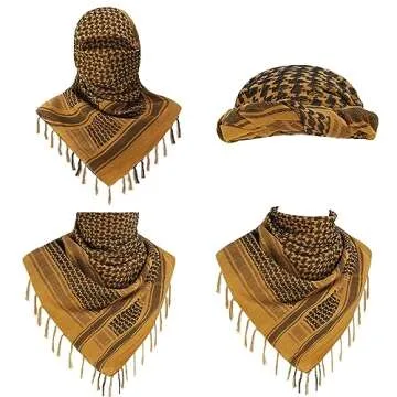 Explore Land Cotton Shemagh Tactical Desert Scarf Wrap in Coyote Brown