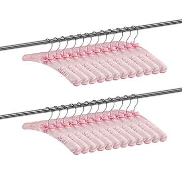 Jetec 24 Pieces Satin Padded Hangers Satin Hangers with Anti-Rust Swiveling Shoulder Hook for Hangin...