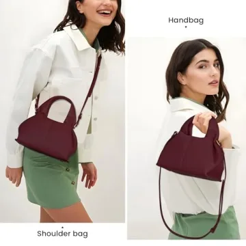 Stylish Mini Cloud Pouch Leather Tote Crossbody Bag