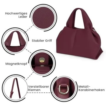 Stylish Mini Cloud Pouch Leather Tote Crossbody Bag