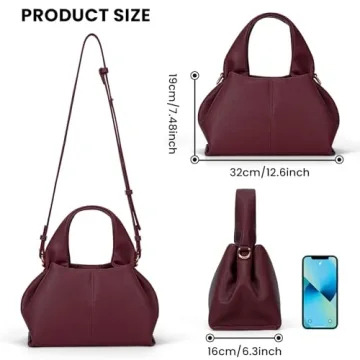 Stylish Mini Cloud Pouch Leather Tote Crossbody Bag