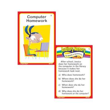 Super Duper Publications | Auditory Memory for Details in Sentences Fun Deck | Listening Comprehension Flash Cards | Educational Learning Materials for Children