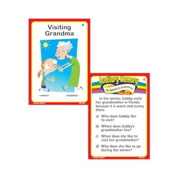 Super Duper Publications | Auditory Memory for Details in Sentences Fun Deck | Listening Comprehension Flash Cards | Educational Learning Materials for Children
