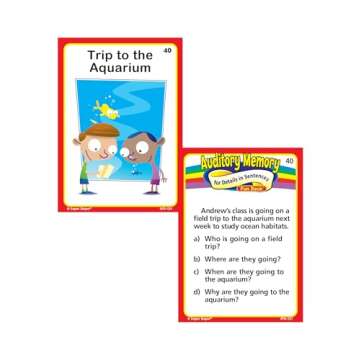 Super Duper Publications | Auditory Memory for Details in Sentences Fun Deck | Listening Comprehension Flash Cards | Educational Learning Materials for Children