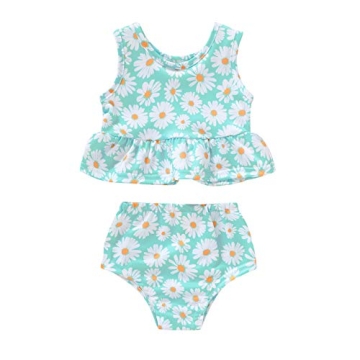 YOUNGER TREE Toddler Baby Girls Summer Swimsuit Sleeveless Striped Swimwear Two-Piece Suit Beach Bik...