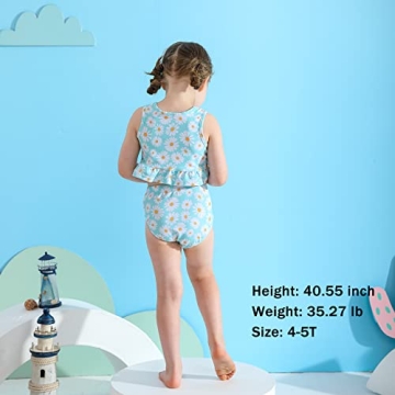 YOUNGER TREE Toddler Baby Girls Summer Swimsuit Sleeveless Striped Swimwear Two-Piece Suit Beach Bikini