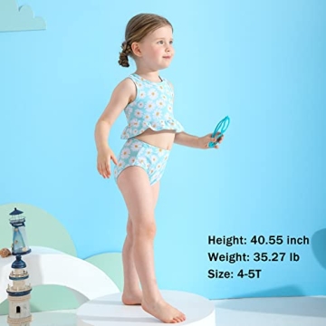 YOUNGER TREE Toddler Baby Girls Summer Swimsuit Sleeveless Striped Swimwear Two-Piece Suit Beach Bikini