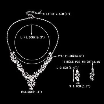 EVER FAITH Crystal Simulated Pearl Leaf Vine Bridal Prom Necklace Pierced Earrings Set Clear Silver-Tone