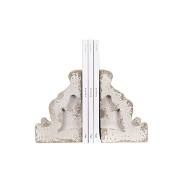 Elegant Distressed White Corbel Bookends Set of 2