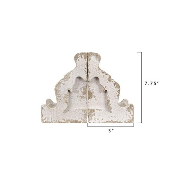 Elegant Distressed White Corbel Bookends Set of 2