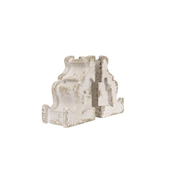 Elegant Distressed White Corbel Bookends Set of 2