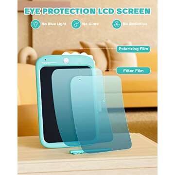 bravokids 10inch LCD Writing Tablet for Kids, Colorful Toddlers Toys Drawing Board, Educational GirlsToys, Unicorn Doodle Board Toys for 2 3 4 5 6 7 8 Year Old, Boys Birthday