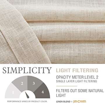 jinchan Kitchen Curtains Flax Linen Small Kitchen Curtains Rod Pocket Kitchen Door Curtains Light Filtering Modern Tier Curtains for Window Treatments Coffee Curtains 2 Panels 24 Inch Length Crude