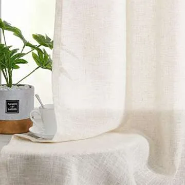 jinchan Kitchen Curtains Flax Linen Small Kitchen Curtains Rod Pocket Kitchen Door Curtains Light Filtering Modern Tier Curtains for Window Treatments Coffee Curtains 2 Panels 24 Inch Length Crude